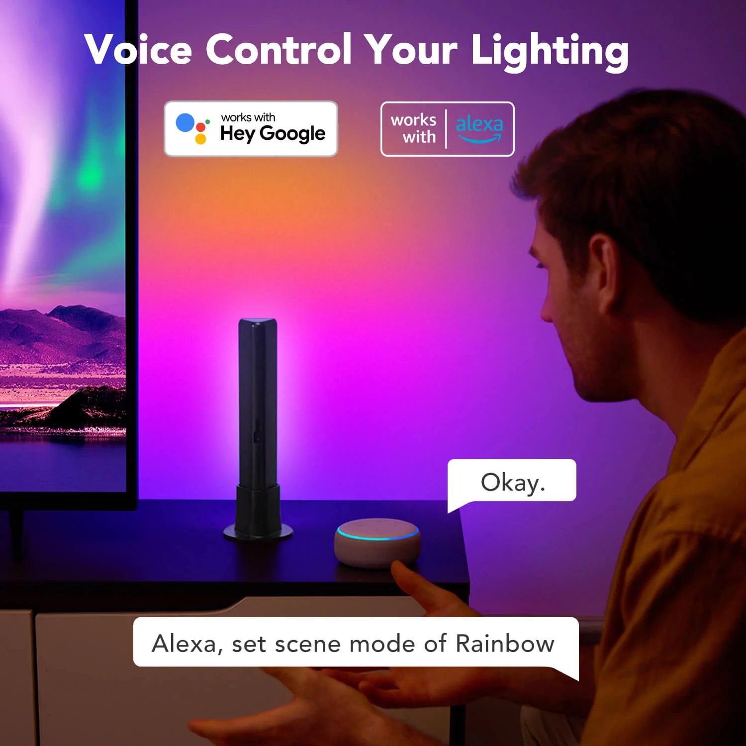 gaming bar light with voice control